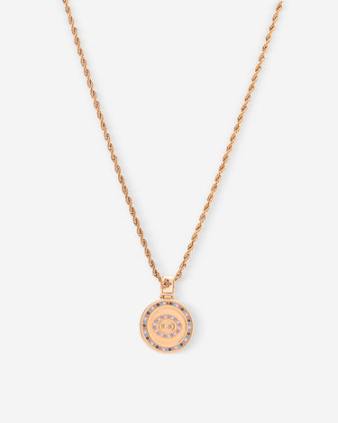 Solar Medallion 10:10 Rosé Goudkleurig Ketting - roanross sieraden, handgemaakte sieraden, luxe heren sieraden.