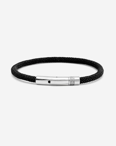 Noirèa Zilverkleurig Zwart Armband 4mm.