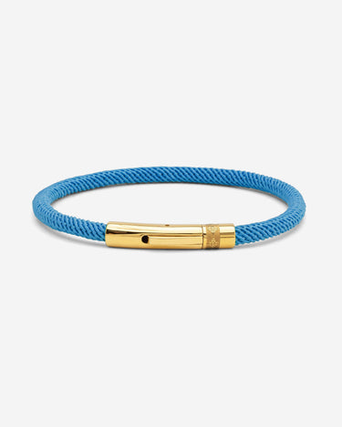 Noirèa Goudkleurig Lichtblauw Armband 4mm.