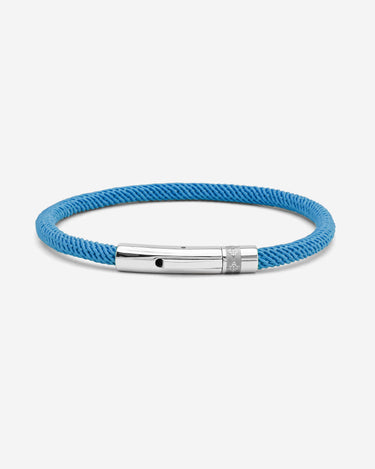 Noirèa Zilverkleurig Lichtblauw Armband 4mm.