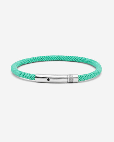 Noirèa Zilverkleurig. Groen Armband 4mm