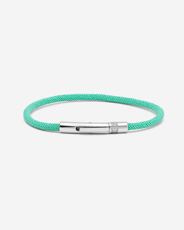 Noirèa Zilverkleurig Groen Armband 3mm, handgemaakte sieraden, luxe heren sieraden, premium kwaliteit sieraden
