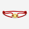 Emerald Guardian Rood armband met 18K goudkleurig oog en zirconia steen, handgemaakte sieraden