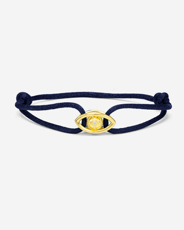Emerald Guardian Donkerblauw Armband Goudkleurig met verfijnde zirconia steen. Handgemaakte sieraden, luxe heren sieraden.