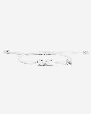 10:10 Liora Zilverkleurig Witte Armband | handgemaakte sieraden | luxe heren sieraden | premium kwaliteit sieraden