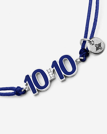 10:10 Liora Zilverkleurig Donkerblauwe Armband voor manifestatie, succes en innerlijke wijsheid.