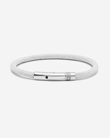 Noirèa Zilverkleurig Wit Armband 4mm.